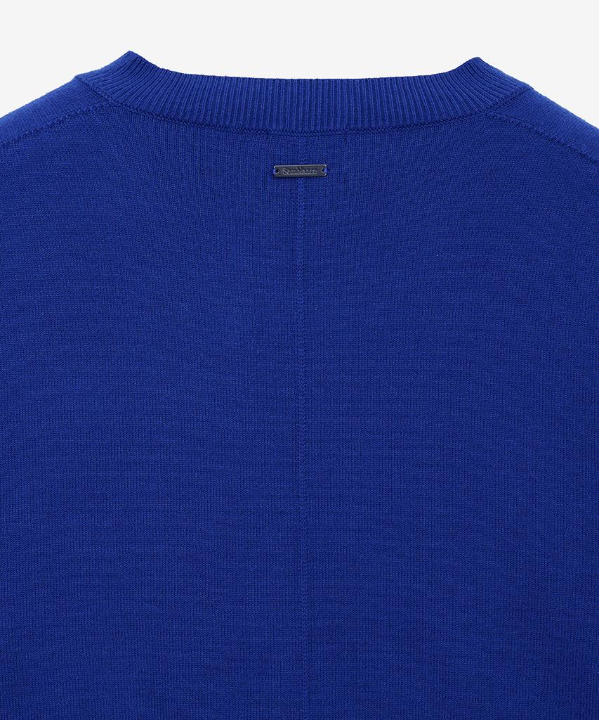 ZIOSONGZIO Semblance Whole Garment V-Neck Knit Blue Zi2Kt807Bl