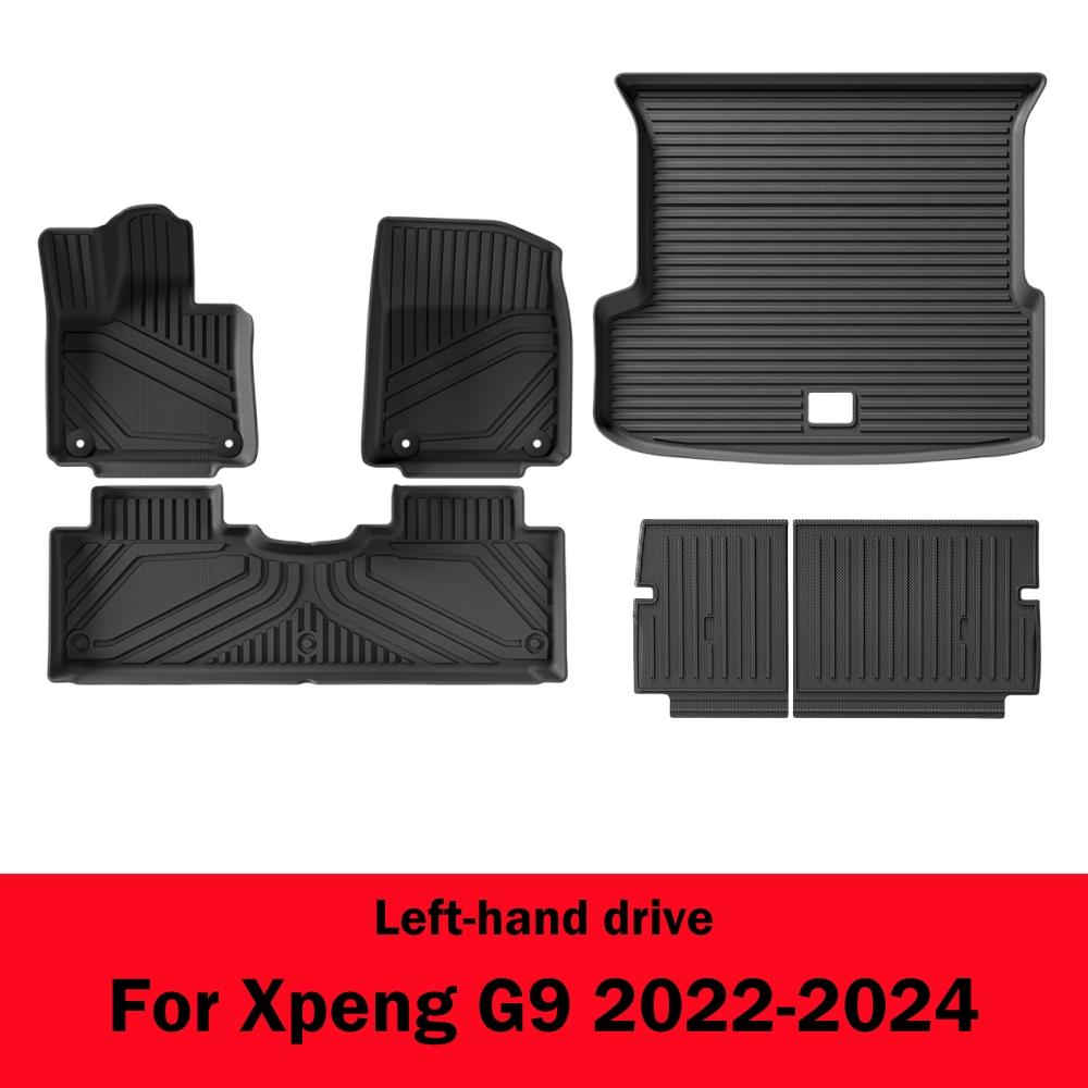 For Xpeng G9 2025-2025 Floor Mats Trunk Mats Cargo Liner TPE 3D Floor Carpets Waterproof Odorless All Seasons Mat LHD