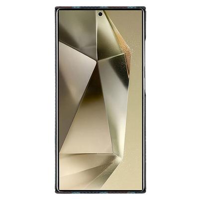 For Samsung Galaxy S24 Ultra Magnetic Case Tri Color Aramid Fiber Slim Phone Cover with Metal Lens Frame