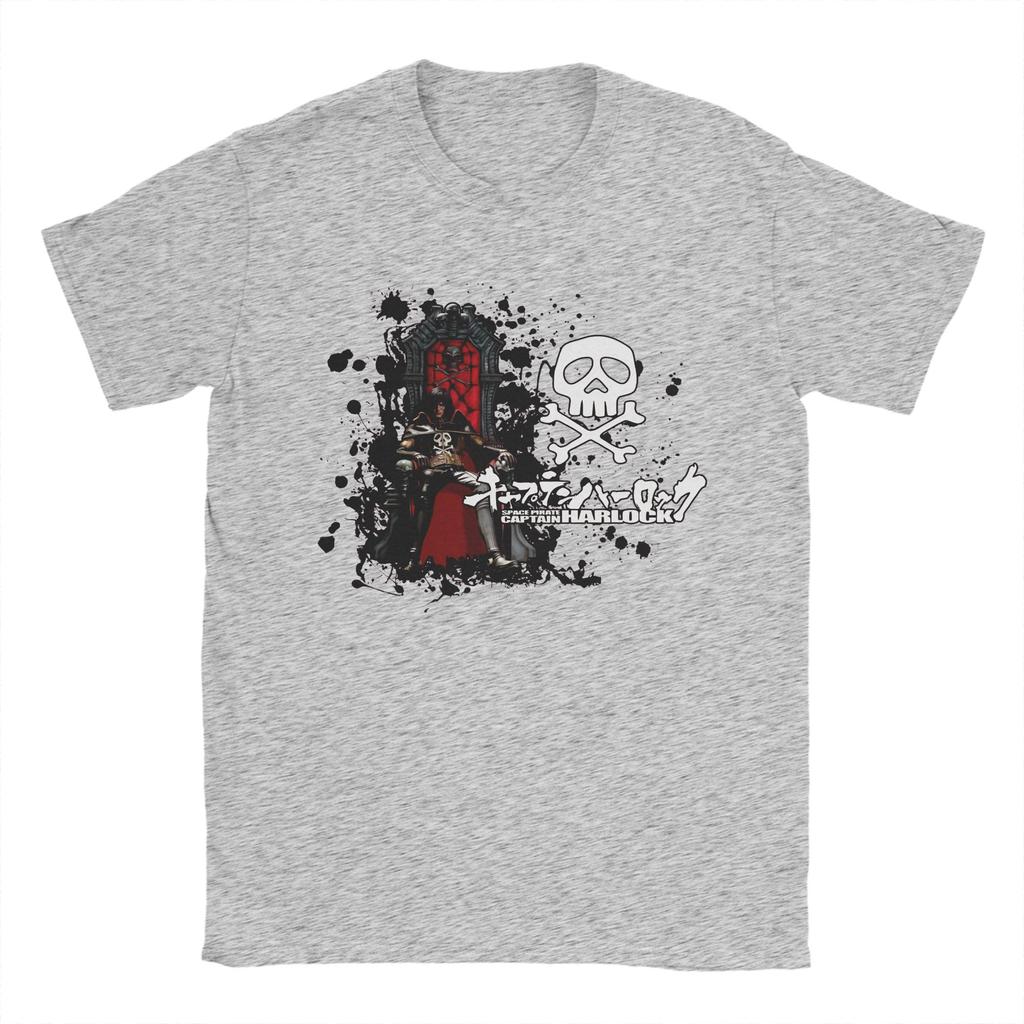 Captain Harlock Galaxy Express 999 Mens T Shirts Tee Shirt Short Sleeve Round Collar TShirts Pure Cotton Big Size Clothes