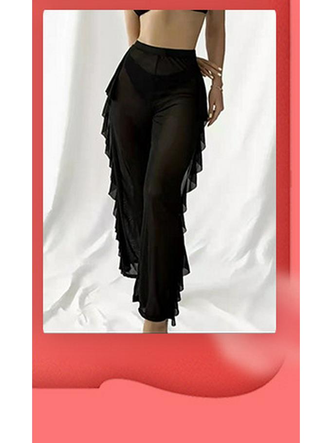 Sexy durchsichtige Netz Schlaghose Sommerhose - Damen Casual Heißfolienprägung Design