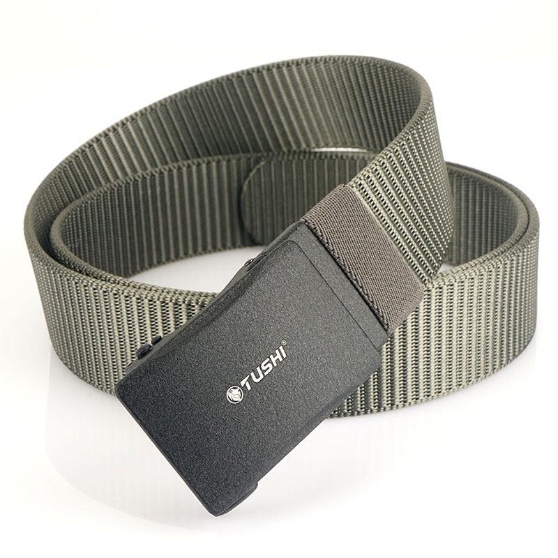 

Breathable Casual All-matching Multi-color Belt Men s Nylon Toothless Metal Automatic Buckle Work Pants 120cm темно-сірий