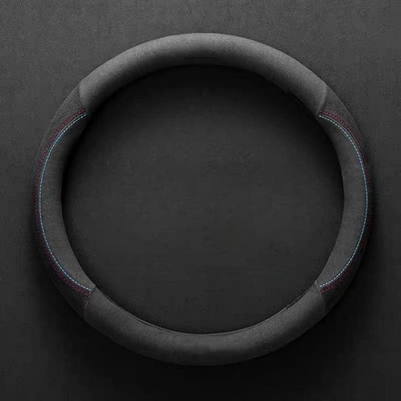 Luxury Faux Fur Steering Wheel Cover - Ultra-Thin, Sweat-Absorbent & Breathable with Non-Slip Grip & Inner Ring, All-Season Use