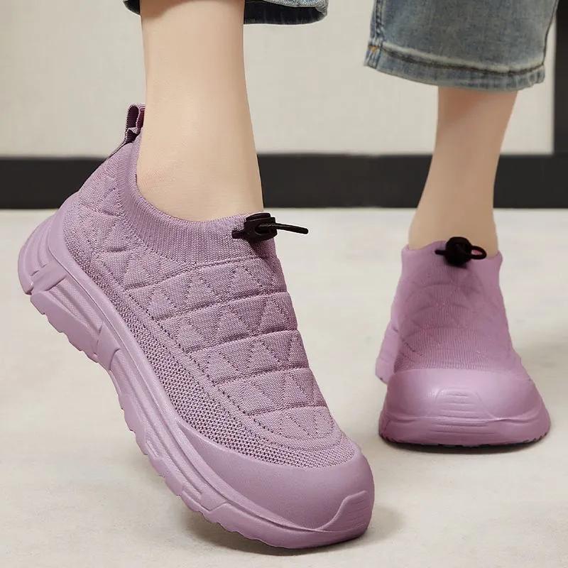 Women's Spring/Fall Non-Slip Casual Shoes Soft-Sole Comfortable Lightweight Slip-On Sneakers