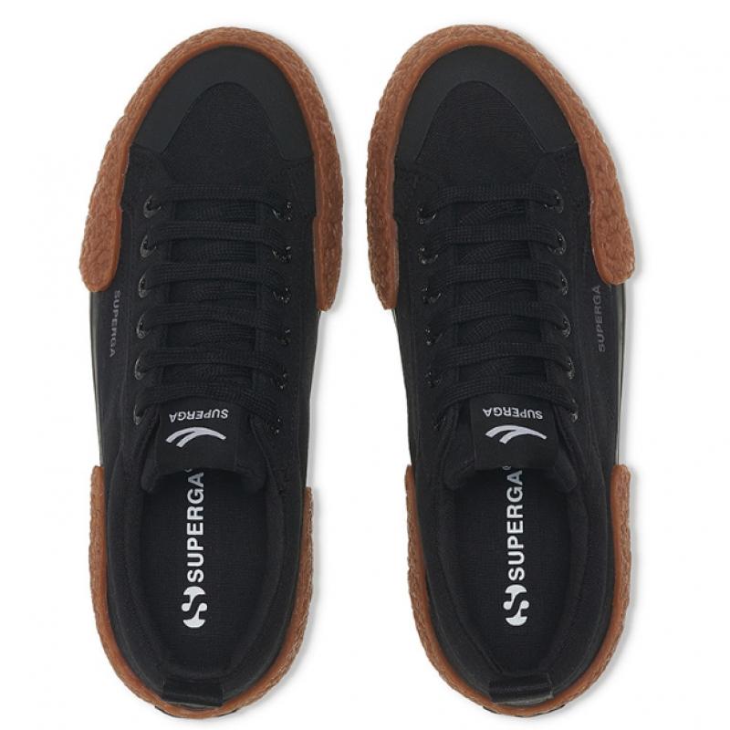 Superga 2660 Streifen Großer Bumper Schwarz S2137cwa0u