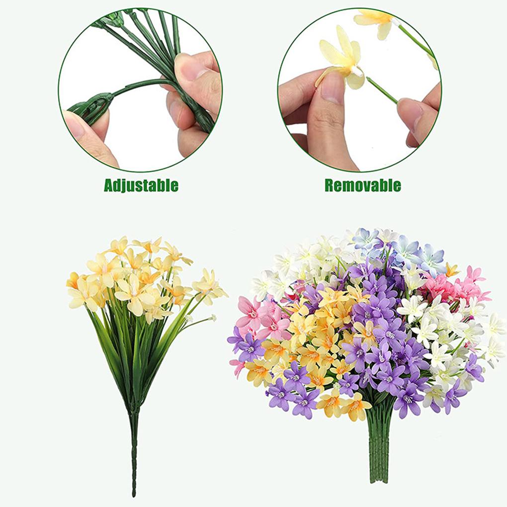 Artificial Flower Multi-Head Fake Flowers Bouquet Home Decoration Resistant Party Garden Living Room Bedroom Holiday