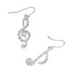 Fashion Geometric Flash Diamond Music Note Asymmetrical Earrings Music Student Gift Jewelry