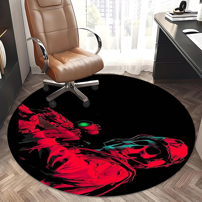 Skull Soldier,Future Warrior Chair mat Round Rug Office carpet, Non slip, Suitable for Living Rooms, Bedrooms Decor 1205554a