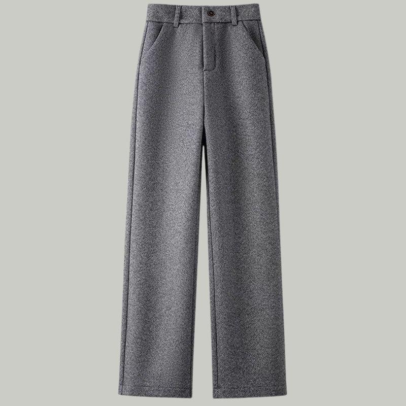 

Women s Herringbone Wool Blend Wide-Leg Trousers - High-Waisted, Slimming, Versatile Casual Pants for Autumn/Winter 2025 2XL for 125-135 jin