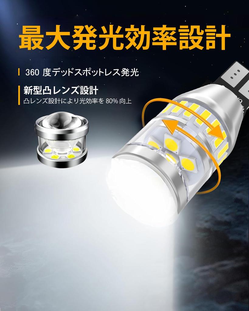 T16 LED Baklampa, Backljus, Blinkljus, 2 000 lm, Hög Ljusstyrka, Senaste 4014