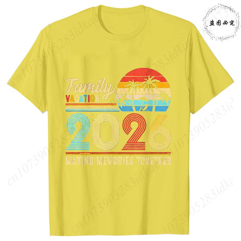 Family Vacation 2026 Retro T-shirts: Vintage Sunset Palm Graphic Tops Fashion Unisex & Unisex Making Memories Together Vacation Tees