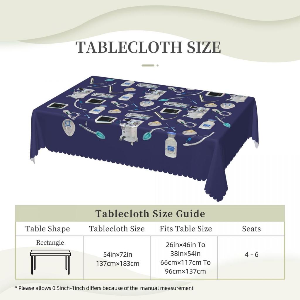 Tools Of The Trade SPACE BLUE Anesthesia Rectangular Tablecloth Oilproof Table Cover for Festival Party Decorations Table Cloth