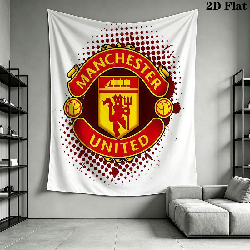 Man Utd L Wall Hanging Printed Fabric Blanket Decorative Tapestries for Bedroom Living Room Home Decor