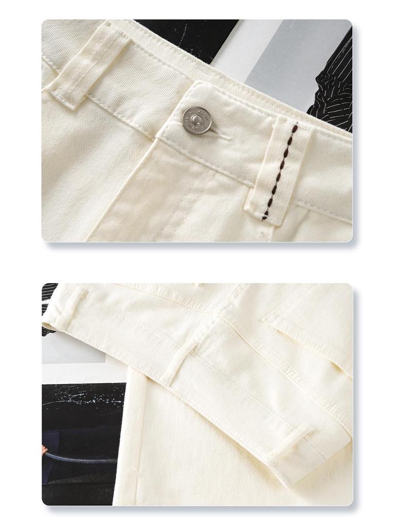 2025 Women's High-Waisted Yellow Wide-Leg Jeans: Slimming, Straight-Leg, Floor-Length, Spring Collection