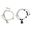 Black White Beaded Bracelets for Women Sweet Aesthetic Charm Bracelets Jewelry