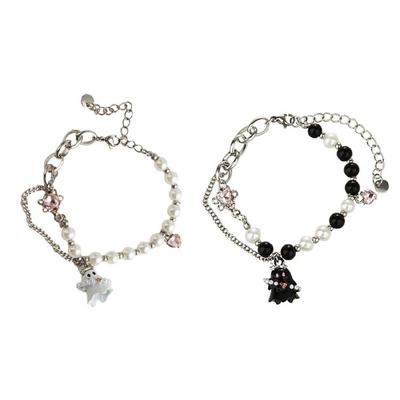 Black White Beaded Bracelets for Women Sweet Aesthetic Charm Bracelets Jewelry