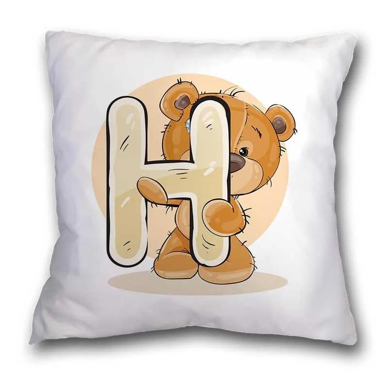 Cute Cartoon Bear Animal Pillowcase Cushion Cover Printing Suitable for Sofa Children's Room Decorative Pillowcase