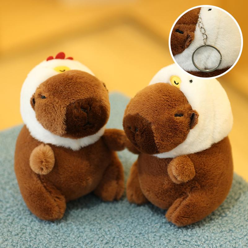 Cute Cartoon Capybara Pendant Plush Toy Doll Bag Hanging Ornaments Cute Kapila Keychain Doll Desktop Doll Ornaments Car Pendant