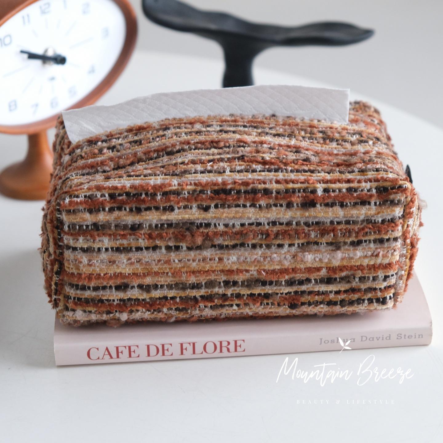 Retro tissue box, living room desktop pumping paper box, tissue cover, fabric tissue bag, dining table light luxury medieval decoration length 17*width 11 height 8cm