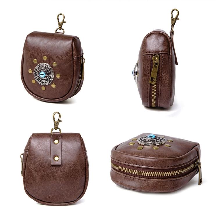 Portable Medieval Coin Bag PU Leather Belt Pouches Retro Waist Pack for Renaissance Halloween and Costume Parties