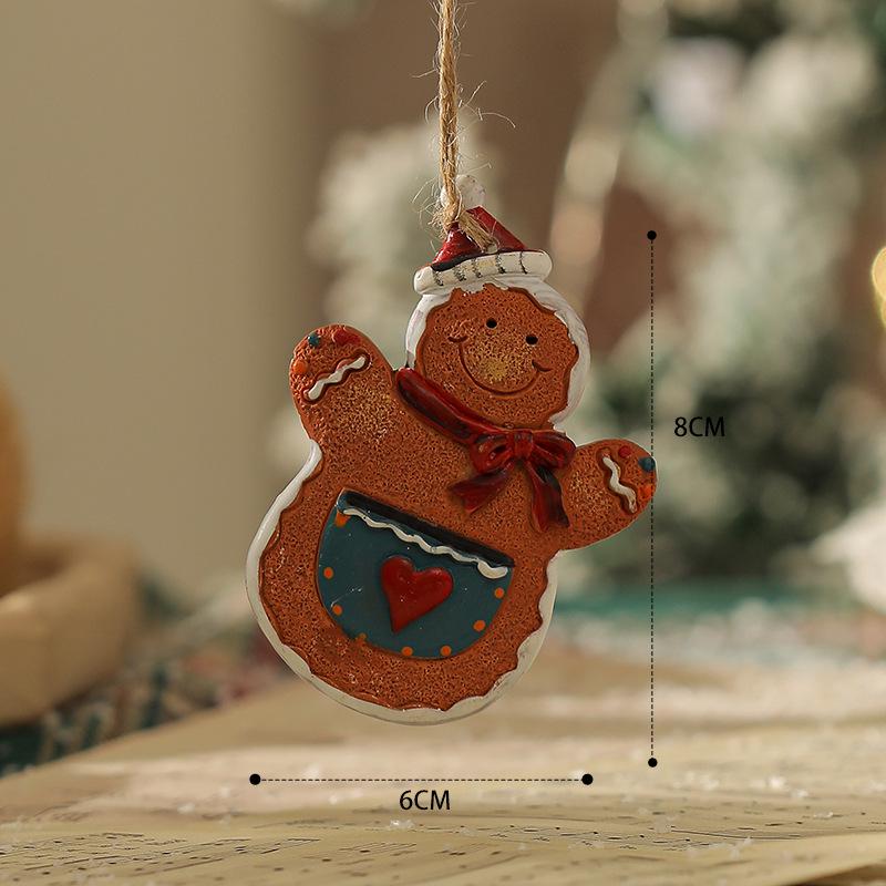 American Retro Christmas Snowman Cane Resin Pendant for Tree Decoration