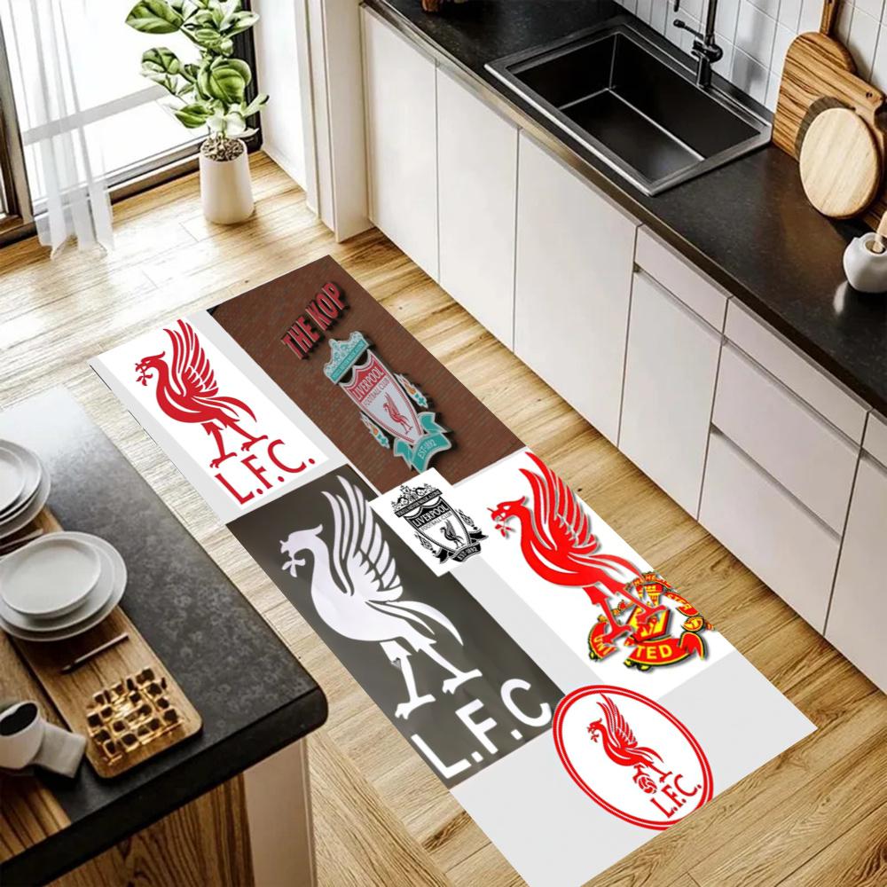 Liverpool Football Club Küchenfußmatte Rutschfest Waschbar Weicher Teppich Fußmatte Geeignet für Schlafzimmer Wohnzimmer Küche und Badezimmer Heimdekoration