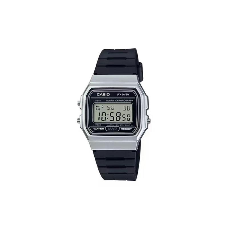CASIO Customized watch modified series waterproof and shockproof F-91WM-7A modified-Orange Obsidian Rail Quartz leather stra F-91WM-7A чёрный