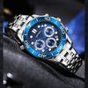 SANDA Brand Men's Quartz Watch Multi Functional Timing Waterproof Calendar Night Light Men's Stainless Steel Watch
