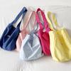 Cream Candy Canvas Bag Ins Wind Dopamine Solid Color Casual Shoulder Underarm Student Schoolbag