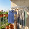 Stainless Steel Wall Mounted Folding Drying Rack Rustproof Large Capacity Retractable Laundry Drying Rack with Hooks
