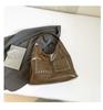 Retro Rivet Oil Wax Leather Red Bag Women's New Large-capacity Design Commuter Bag Tote Bag Tide
