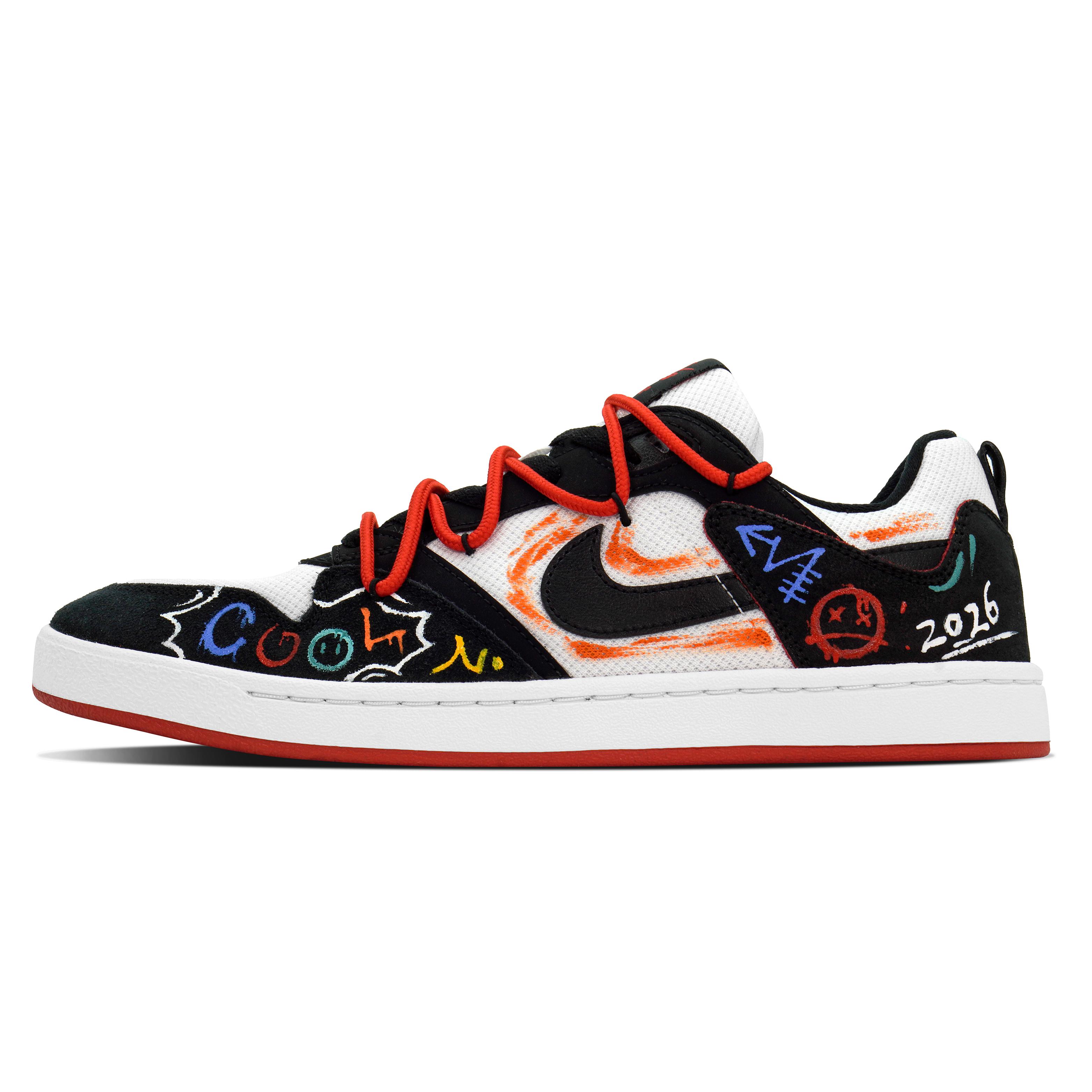 

Nike SB Alleyoop DEER Hip Hop Graffiti Abrasion Resistant Low top Skateboard Shoes Men s Black Red CJ0882-102(Team84-) 45