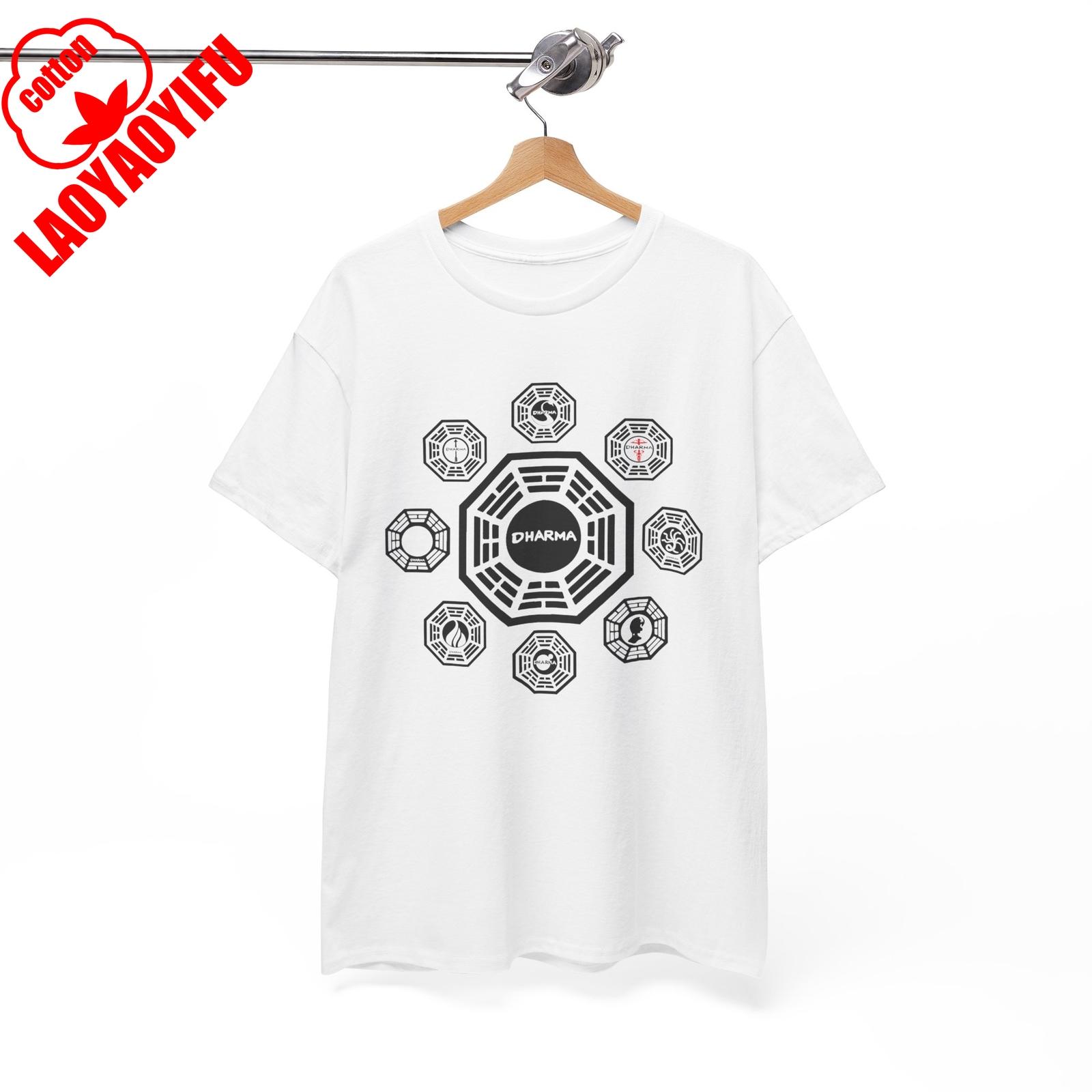 

Dharma Initiative T-Shirt Swan From Lost Brand Tv Series Coolness Unisex Tee Summer Breathable Camisetas Nostalgia Retro Tops S
