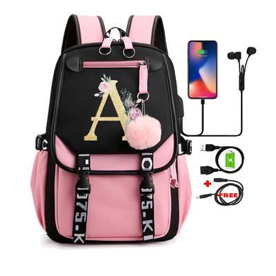 Blackpink 26 letras em inglês mochila para menina lona mochila crianças mochila de viagem de volta à escola mochila