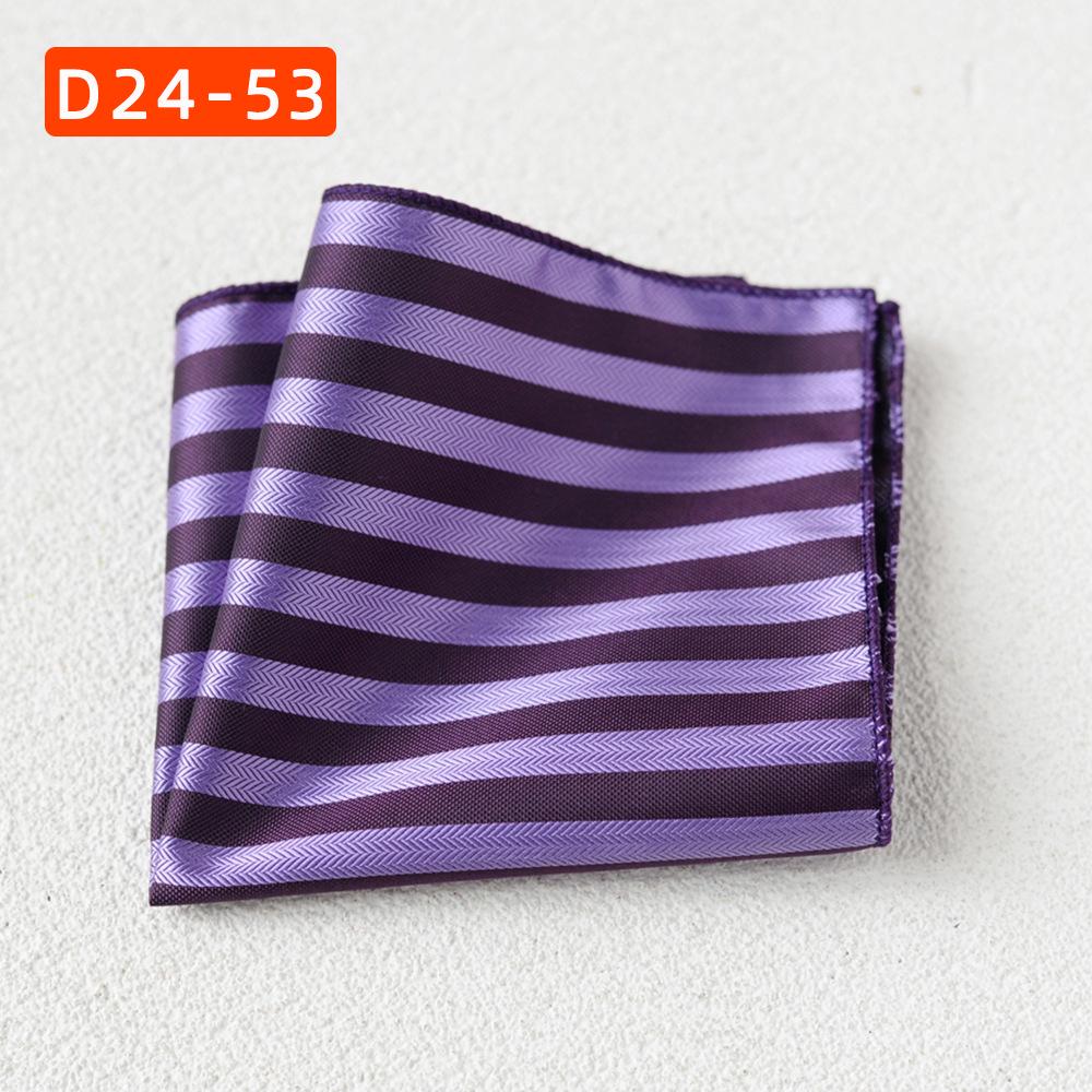 Striped Polyester Silk Pocket Square for Wedding or Business