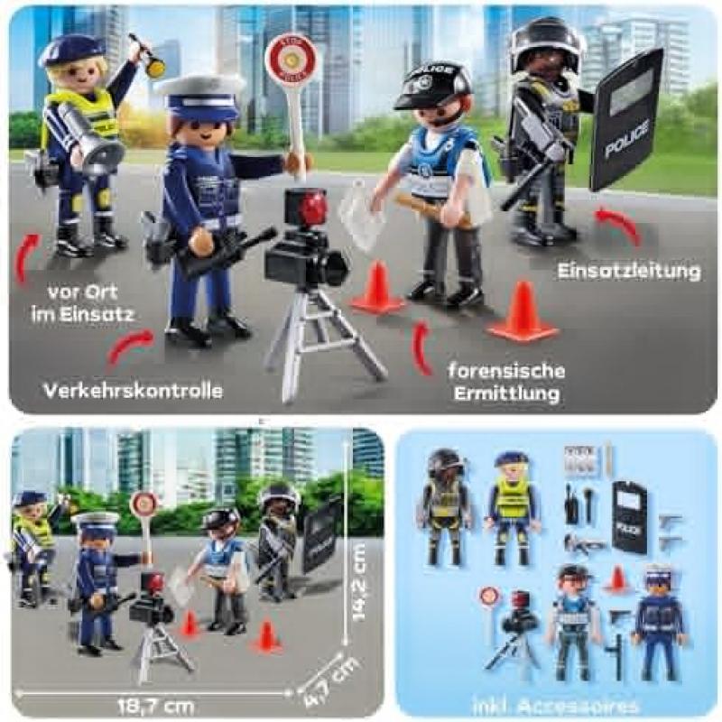 Police Station Set, Kids Toy for Boys and Girls, Action Figures with Police Car and Accessories