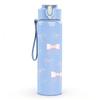 1PC Soft Pink Bow Repeat Pattern 750ml Color Plastic Sports Water Bottle Leakproof Flip Straw Lid Suitable for Sports Office Home Use