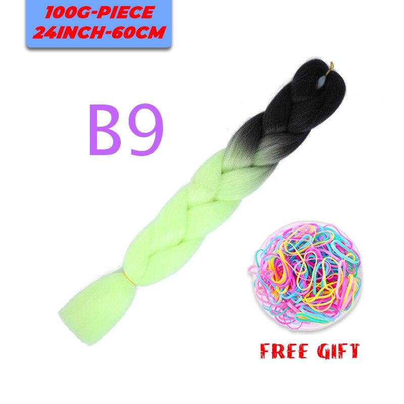 MERISIHAIR Single Ombre Color Synthetic Hair Extension Crochet Twist Jumbo Braiding Long Hair