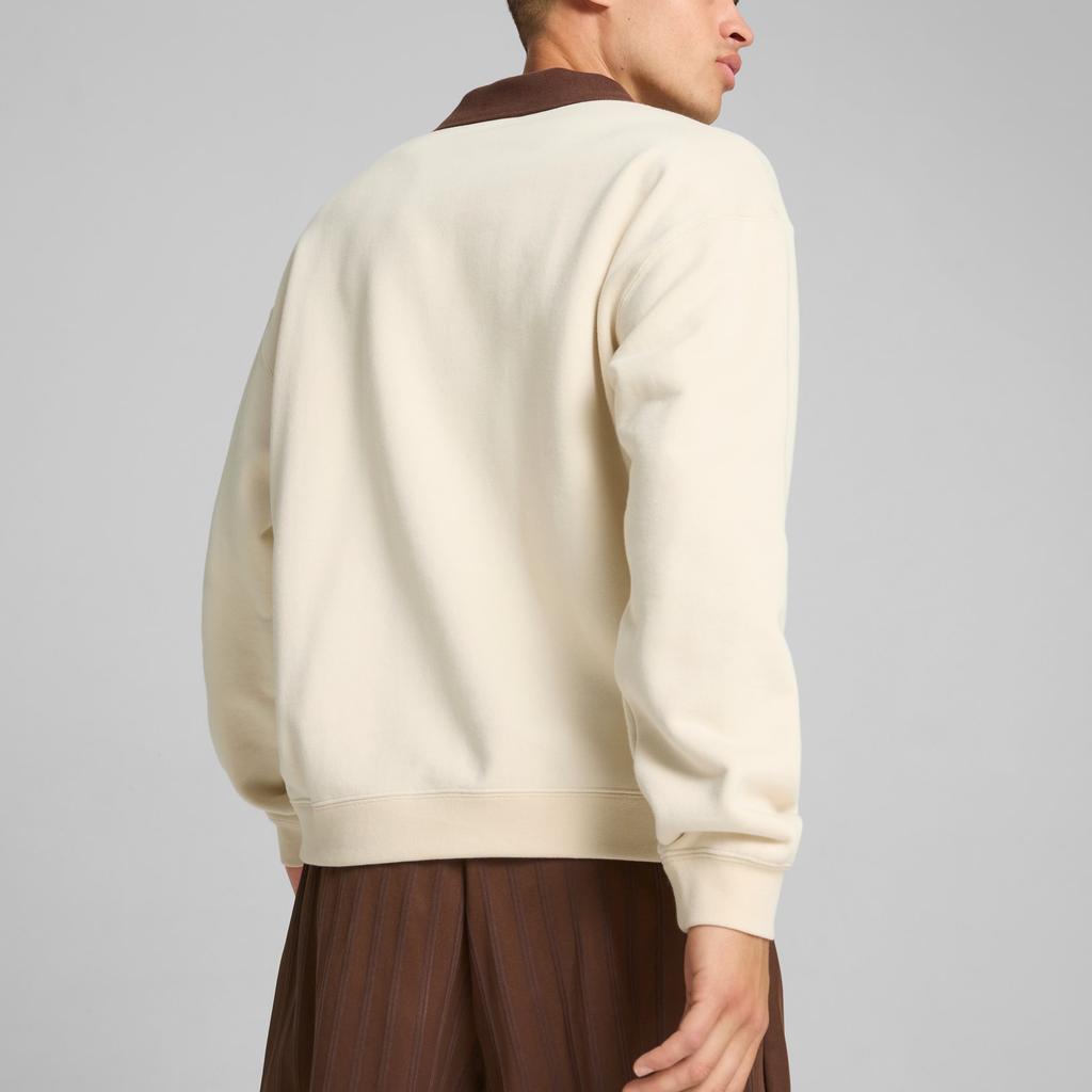 Puma Mmq Quarter Zip Comfortable Fashion Loose Polo Sweatshirt Men sweatshirt High-Mountain-Snow 626718-87
