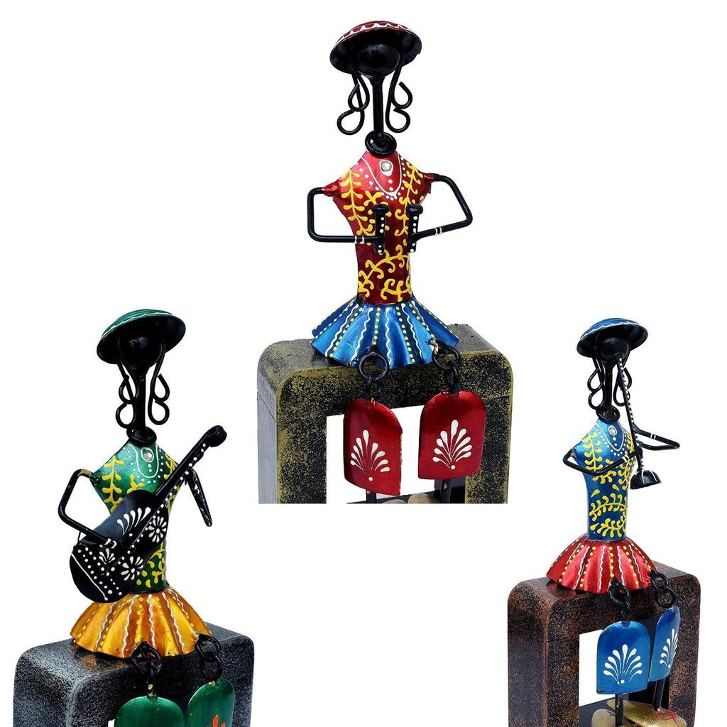 Musician Dolls Wall Hanging Metal Showpieces Handmade Iron Home Decor Tabletop Statues for Living Room