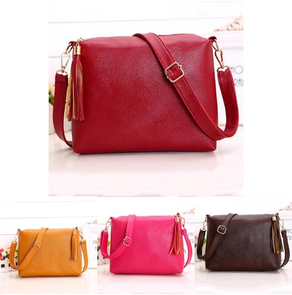Colorful Pu Leather Women's Cross Body Bag With Tassels Small Size For Everyday Use