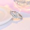 Valentine's Day Tiktok Live Edition Imitation Morganite Diamond Ring Six-prong Snake Ring 1 Carat Pt950 Openable Ring For Women