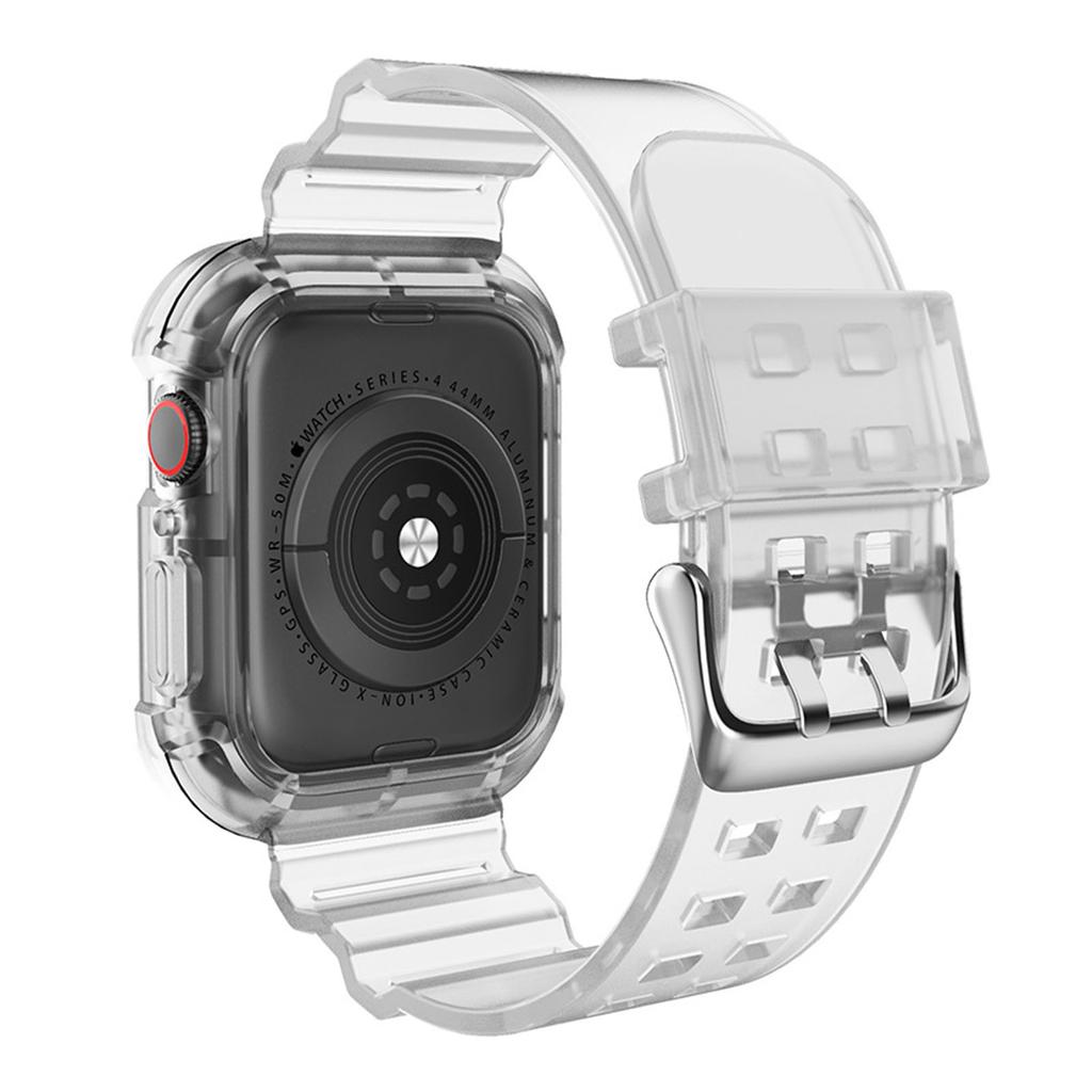 Replacement Watchband TPU Adjust Size Prevent Fading Simple Style Watch Strap for Iwatch Transparent for 38 40 41mm