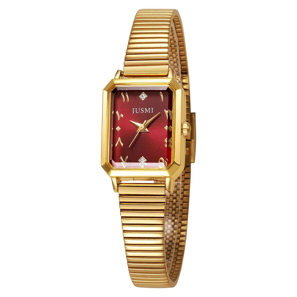 Simple Retro Fashion Rectangular Alloy Case Rhinestone Ladies Quartz Watch, Suitable for Daily Wear, Christmas Gift