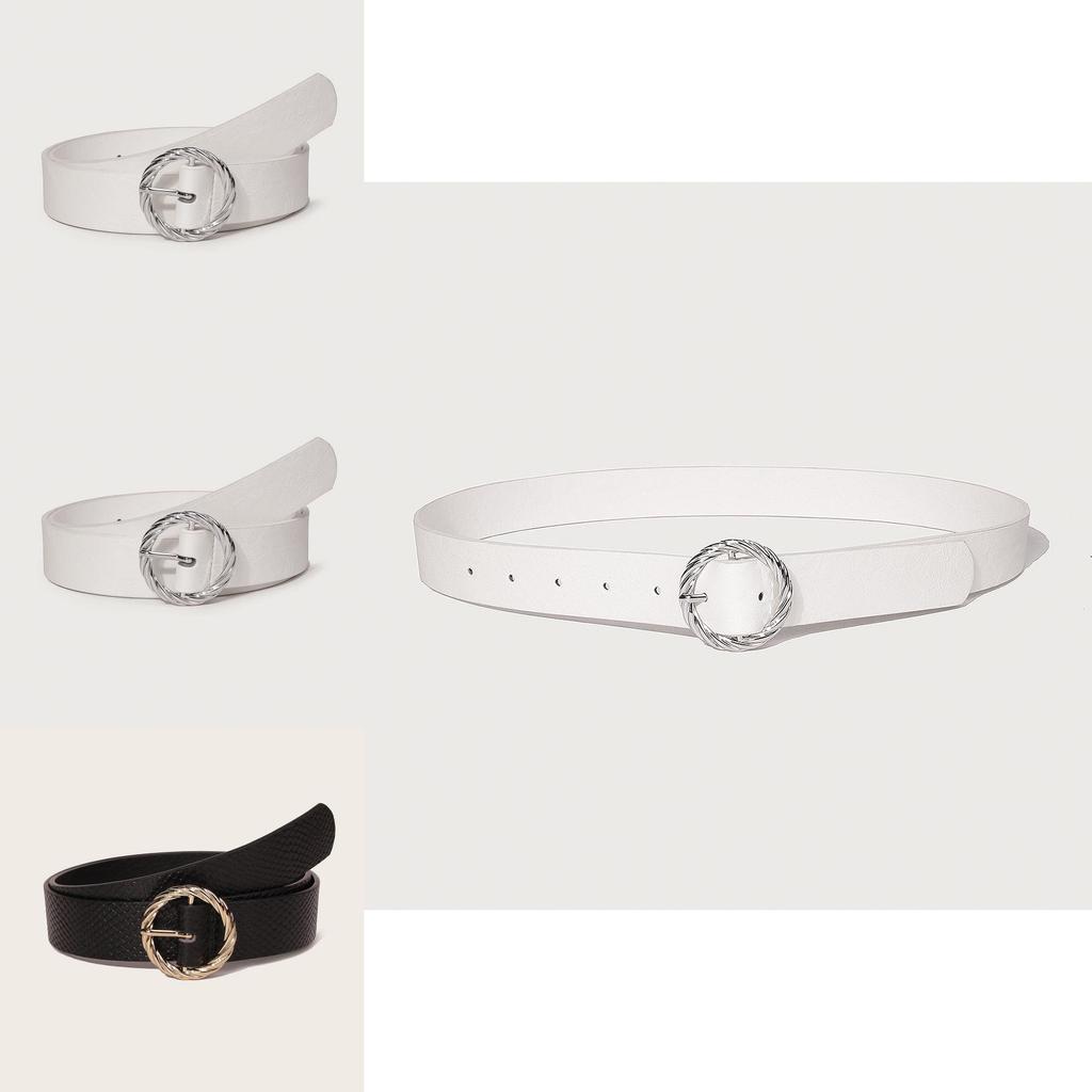 Elegant Pu Waist Belt For Ladies With Alloy Round Closure For Daily Use