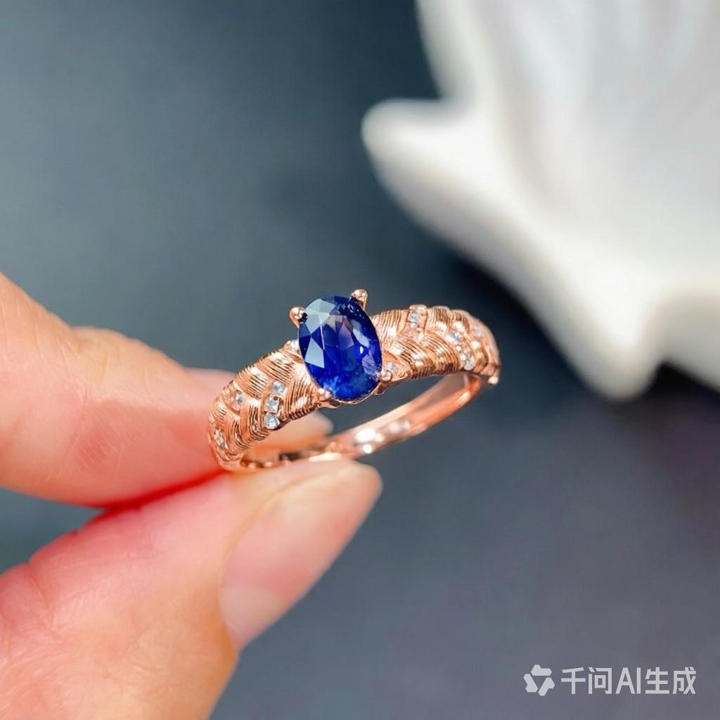 Genuine Natural Sapphire Ring with Jewelry Certificate 5mmx7mm 0.7ct Royal Blue Sapphire CopperRing Gift for Women resizable