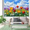 1pc Vibrant floral meadow - Party backdrop/Nature-inspired decor/Durable walls, floral decorations
