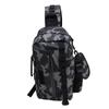 Fishing Sling Bag with Rod Holder Nylon Rainproof Lightweight Fishing Tackle Storage Backpack for Outdoor Fishing Gears