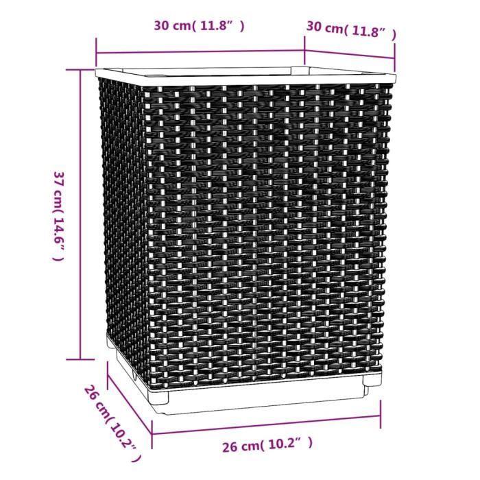 VidaXL Jardinières 2 pcs marron 30x30x37 cm polypropylène 364184