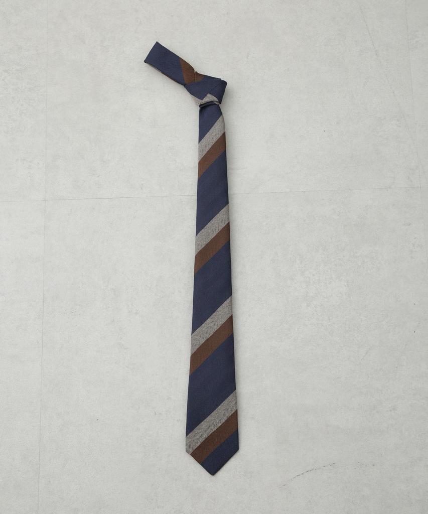 [Nano Universe] Kyoto Nishijin Washable Stripe Tie for Men F 050 Brown 668-6142203